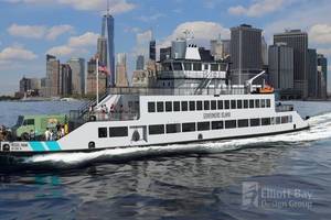 Rendering of the new, hybrid Governors Island Ferry. (Image: Elliott Bay Design Group)