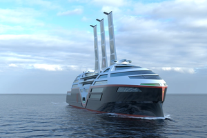 Sea Zero visual concept visualization, sails extended. (Image: VARD Design)
