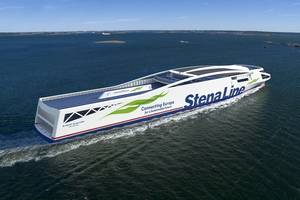 Stena Line aims to launch a fully battery powered vessel before 2030. Stena Elektra is a lightweight battery powered vessel with capacity to run approximately 50 nautical miles on batteries only, i.e. between Gothenburg or Fredrikshaven. (Image: Peter Mild / Stena Line)