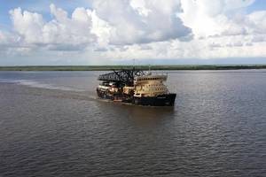 The McFarland, a deep-draft hopper dredge owned and operated by USACE Philadelphia District (Photo: USACE)