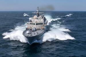 USS Detroit (LCS 7) conducts acceptance trials. (U.S. Navy photo courtesy of Lockheed Martin-Michael Rote)