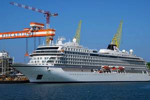 Viking Vesta, the second of a new series of cruise ships that Fincantieri is building for the shipowner Viking, was delivered today at the Ancona shipyard. Image courtesy Fincantieri