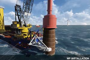  Wind Farm Game Changer The efficient installation system for Monopiles (MPs), Transition Pieces (TPs) and Pre-piling of Jackets. (Photo: Neya Systems)