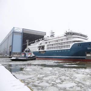 Swan Hellenic's SH Diana Floated Out at Helsinki Shipyard