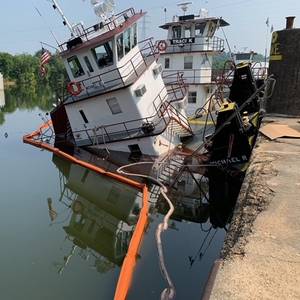 Capsized Towboat Spills Diesel in Alabama