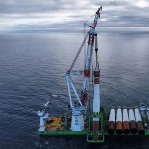 DEME Installs First XXL Monopile for Moray West Offshore Wind Farm