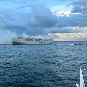 Ship Carrying 3,000 Cars Burns off Dutch Coast, One Dead