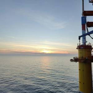 Van Oord Installs First Monopile Foundation at RWE’s 1.4GW Offshore Wind Farm