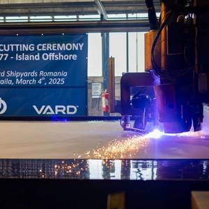 Vard Cuts First Steel for Island Offshore’s Hybrid Construction Vessel