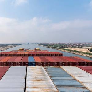 Containership Strikes Floating Bridge in the Suez Canal