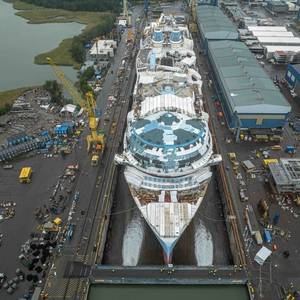 Third Royal Caribbean Icon Class Ship Floated Out at Meyer Turku Shipyard