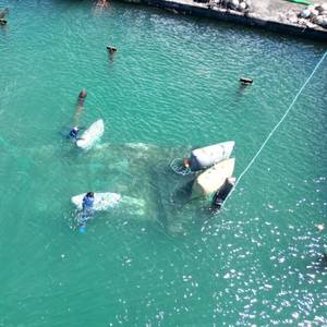 Vessel Recovery Underway in Lahaina Harbor, Maui