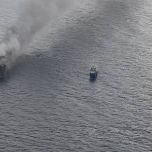 Car Carrier Still Burning off Dutch Coast as Hunt for Cause Begins