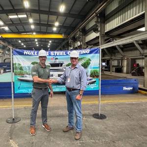 Eastern Shipbuilding Cuts First Steel for New Fisher Island Ferry Vessel