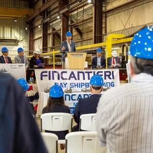 Fincantieri Bay Shipbuilding Cuts Steel for Crowley-ESVAGT Jones Act SOV