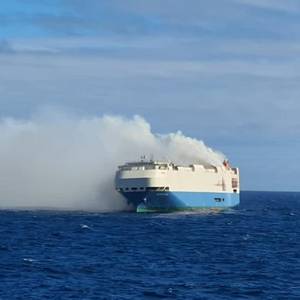 Fire-stricken Car Carrier Abandoned and Adrift in the North Atlantic