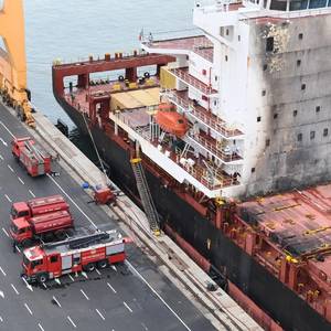 Fire Breaks Out on Containership in Port of Colombo