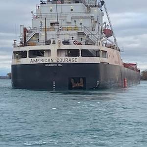 US-flagged Laker Grounds in the St. Clair River