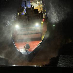 US Coast Guard Aids Supply Ship Taking on Water in the Caribbean Sea