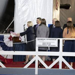 US Navy Christens Submarine Idaho (SSN 799)