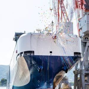 Mitsubishi Shipbuilding Launches LNG-Powered RoRo Vessel