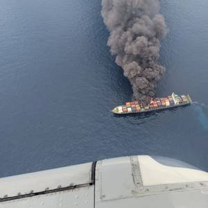 India: Battle to Put Out Container Ship Fire Ongoing as Search for Missing Crew Continues