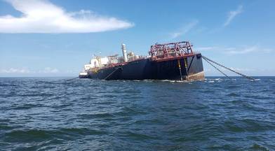 The FSO Nabarima listing in the Gulf of Paria on O