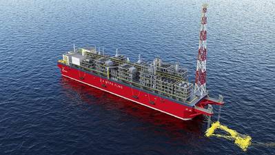 2.4 MTPA FLNG Rendering - Credit: Wison