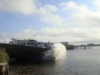 FMT 3248—one of many barges being built by TY Offshore—launched in December 2012 at TY Offshore’s Gulfport Mississippi facility. Photo: TY Offshore