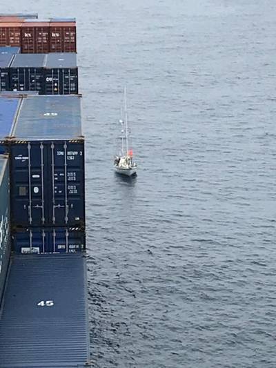A 67-year-old-man man was taken aboard the President Eisenhower after the containership's master responded to a Coast Guard request for a vessel in the area to assist. (U.S. Coast Guard courtesy photo)