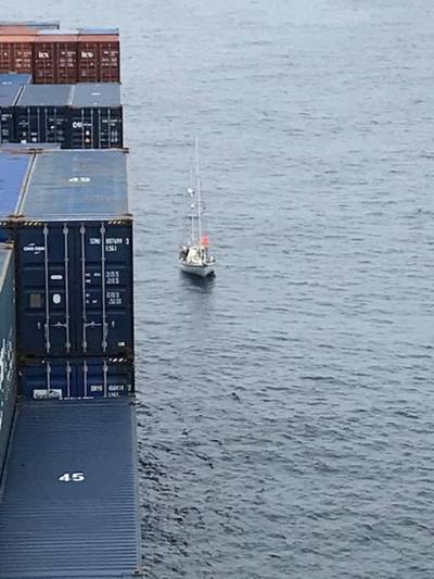 A 67-year-old-man man was taken aboard the President Eisenhower after the containership's master responded to a Coast Guard request for a vessel in the area to assist. (U.S. Coast Guard courtesy photo)
