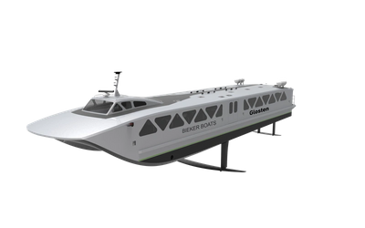 A foil ferry designed to use battery electric propulsion (Image: Glosten)