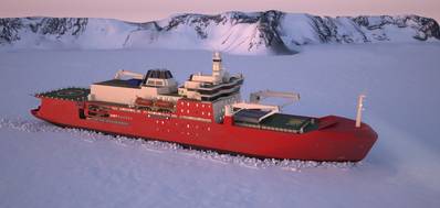 A graphic of the new icebreaker (Image: Damen/DMS Maritime/Knud E Hansen A/S)