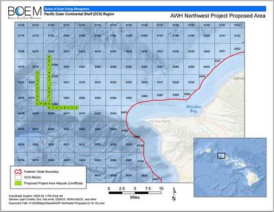  A map of the proposed northwest project area (Image courtesy of BOEM)