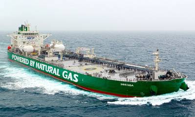 A previously delivered vessel of the same class of Green Funnel tankers (Courtesy SCF Group)