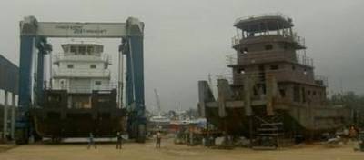 A Towboat Under Construction: Photo credit Horizon Shipbuilding