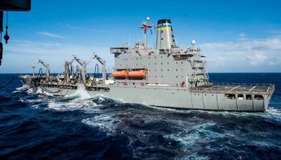 A U.S. Navy (MSC) fleet oiler underway. (CREDIT: USN)