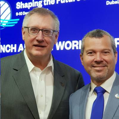 ABS Chairman and CEO Christopher J. Wiernicki with incoming IMO Secretary General Arsenio Dominguez at COP28 (Photo: ABS)
