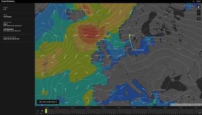 Access to real-time weather data along the vessel track ensures that both the master and the vessel manager are on the same page, improving teamwork and reducing potential operational misunderstandings. Image courtesy Coach Solutions