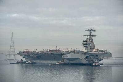 The aircraft carrier Gerald R. Ford (CVN 78). Photo by Chris Oxley