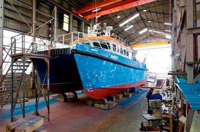 Alicat Catamaran Under Construction: Photo courtesy of Alicat