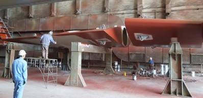 Applying Rudder Coatings: Photo credit Hydrex