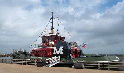 On April 5, 2025, Moran Towing celebrated the christening of the Mary Jane Moran with their crews, customers, port partners, and the family of the namesake in Port Arthur, TX. Credit: Moran Towing
