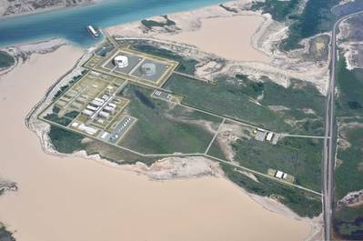 Artist impression depicting Texas LNG’s planned liquefaction facilities. (Image courtesy of Texas LNG Brownsville LLC)