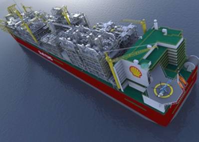 Artist's impression of Prelude FLNG courtesy of Shell