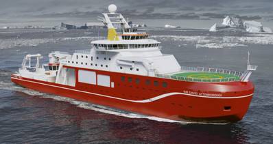 Artist’s impression of RRS Sir David Attenborough (Image: Cammell Laird and British Antarctic Survey)