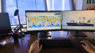 Use of Ascenz Marorka’s Voyage Optimisation solution onboard the RoRo Ville de Bordeaux. © Ascenz Marorka