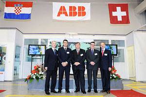 At the opening ceremony: Darko Eisenhuth, Country Manager ABB Croatia, Davor Kustic ABB Turbocharging Croatia, Vojko Obersnel, Mayor, City of Rijeka, Dr. Erich H. Pricher, Swiss Ambassador to Croatia, Oliver Riemenschneider, ABB Turbo Systems Ltd, Baden / Switzerland