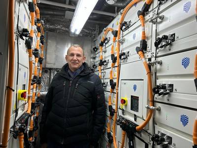 AYK Energy founder Chris Kruger aboard H2 Barge 2 (Photo: AYK Energy)