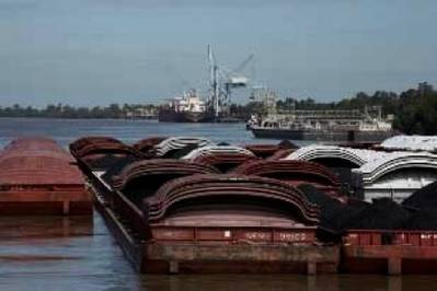 Barges in the Gulf: Photo courtesy of AEP River Operations